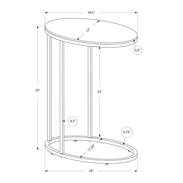 Accent Table Oval Dark Taupe - EveryRoom