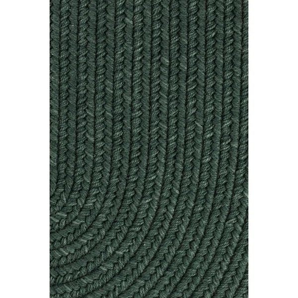 Pura Braided Green Wool Rug - Hunter Green, 8' Round
