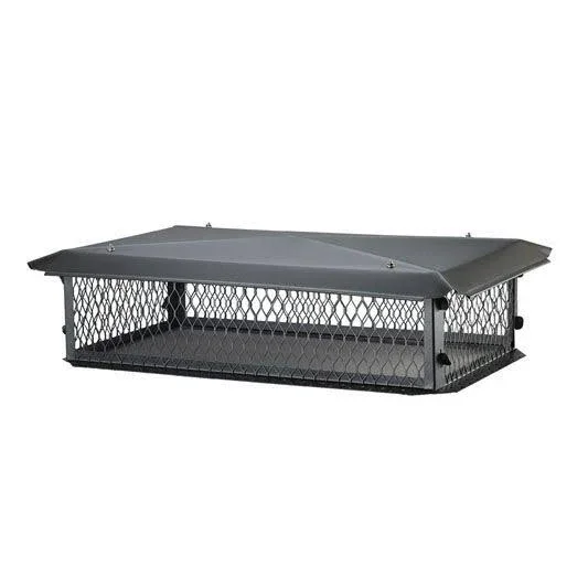 17x41 Big Top Multi-Flue Chimney Cap, Black Galv - 14x22 High, 3/4x22 Mesh