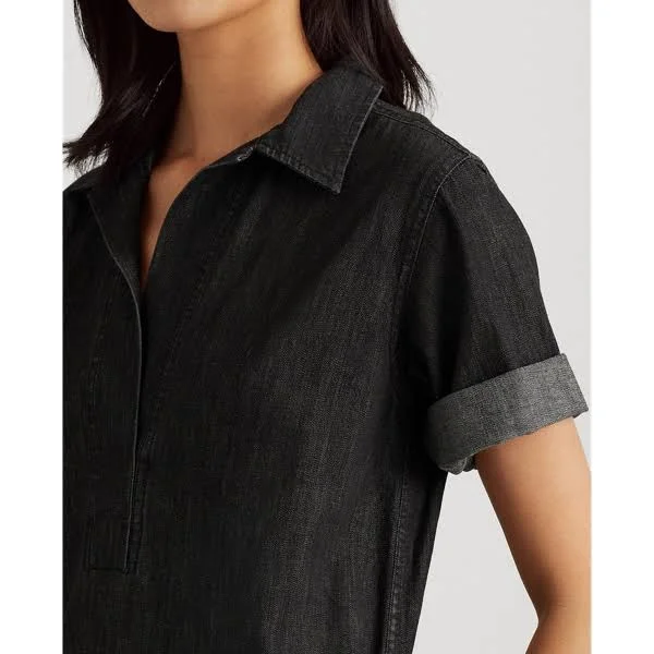 Lauren Ralph Lauren Denim Shift Women's Dress Nightfall Wash : Xs