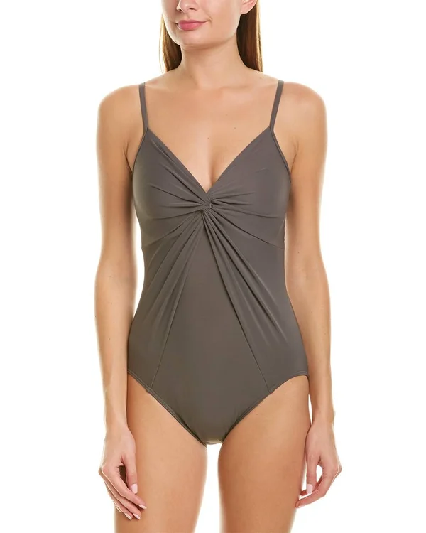 Miraclesuit Rock Solid Love Knot Underwire One Piece 8, Mineral