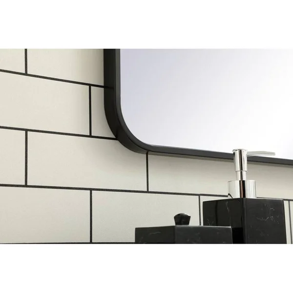 Ezra Soft Corner Metal Rectangular Mirror - 30x22 x 48x22 - White