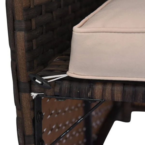 Outsunny 3 Piece Outdoor Rattan Wicker Patio Sofa and Chaise Lounge Set