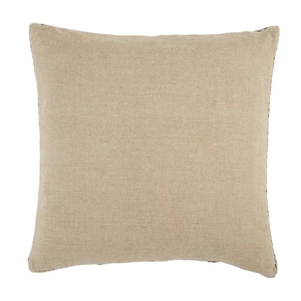 Ismay Border Pillow - 24x22x24x22 Polyester Fill - Beige/Dark Grey