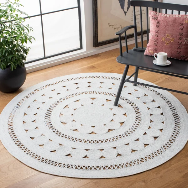 Safavieh CAP222A-4R 4 x 4 ft. Cape Cod Round Area Rug Ivory