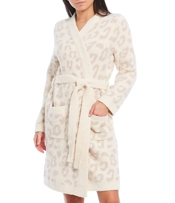 Barefoot Dreams CozyChic Barefoot in The Wild Robe, Cream/Stone, XL