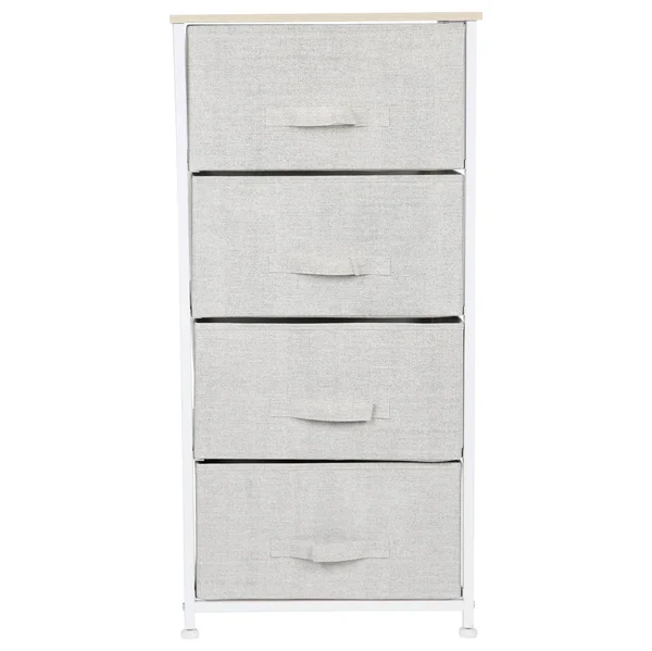 Simplify 27194-FEJ 4 Drawer Storage Chest Beige
