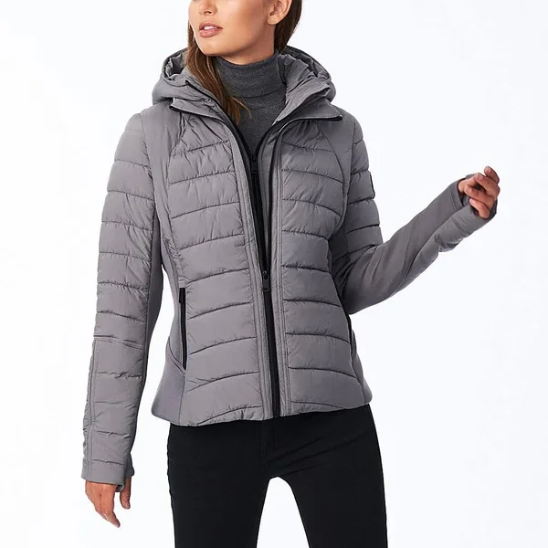 Women's Bernardo Hooded Quilted Water Repellent Jacket 5608821 - X-Large - Charcoal
