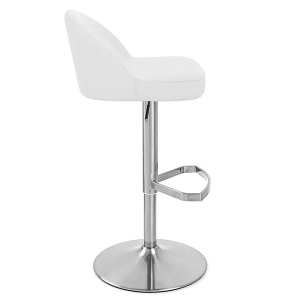 Zuri Furniture White Mimi Adjustable Height Swivel Armless Bar Stool