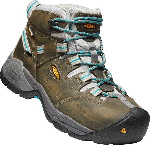 Keen Utility Women's Detroit XT Mid Steel Toe Waterproof Work Boot - Gargoyle/Lake Blue, 7