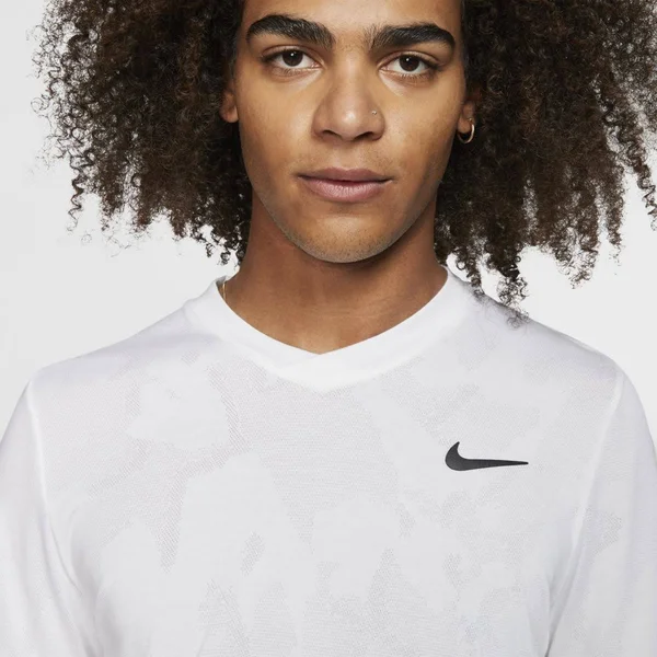 Nike NikeCourt Dry Challenger Top Short Sleeve White/Black, Men's, Size: Small