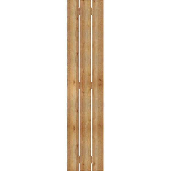 Ekena Millwork RBS06S17X081RWR 17 1/8x22W x 81x22H TimberCraft Three 5 3/8x22 Boards Spaced Board-n-Batten Shutters, Rough Sawn