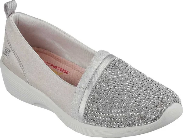 Women's Skechers Arya Shine and Glow Slip-On - Size: 5, Gray