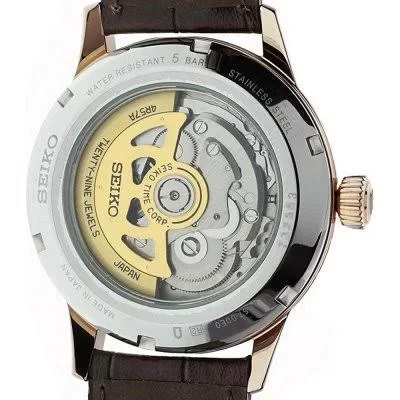 Seiko Men's SSA346J1 &Presage& Brown Leather Watch