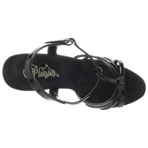 FLAIR-420, 4 1/2x22 Stiletto Heel T-Strap Sandal Black, Size 6
