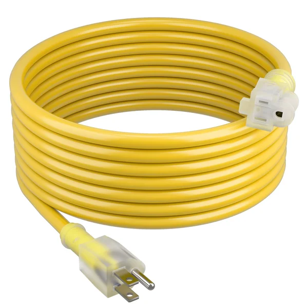 GearIT Extension Cord 10/3 100 Feet Ultra Heavy Duty SJTW with Lighted End for Outdoor/Indoor All Purpose Weather Resistant 10 G