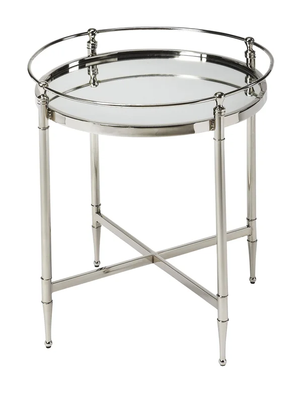 Butler Crosby Metal & Mirror End Table