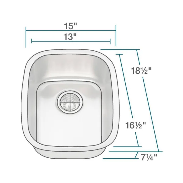 16 Gauge 15x22 Stainless Steel Undermount Kitchen Sink Set