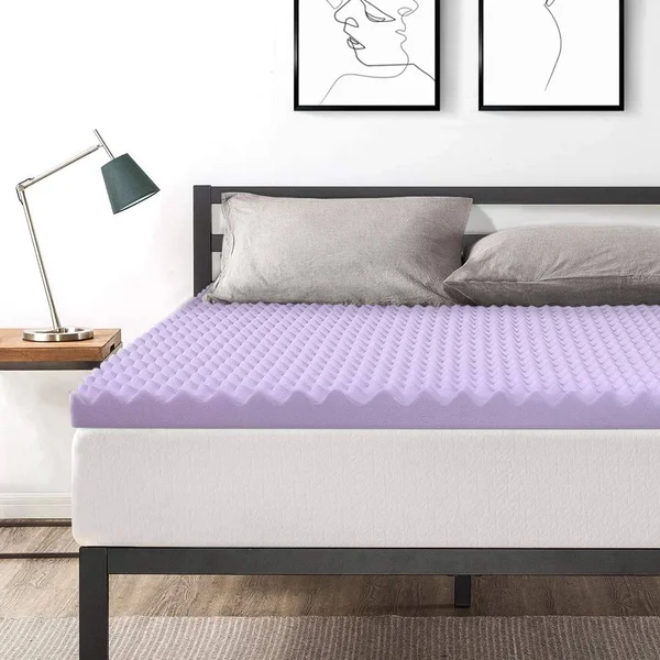 Best Price Mattress Twin XL 3 inch Egg Crate Memory Foam Bed Topper with Lavender Cooling Mattress Pad