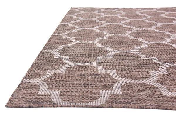 Outdoor Trellis 13 ft Square Brown Area Rug Indoor Outdoor Rug