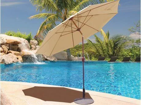 Galtech Quick Ship Aluminum 9 Foot Crank Lift Manual Tilt Umbrella - 636MB-61