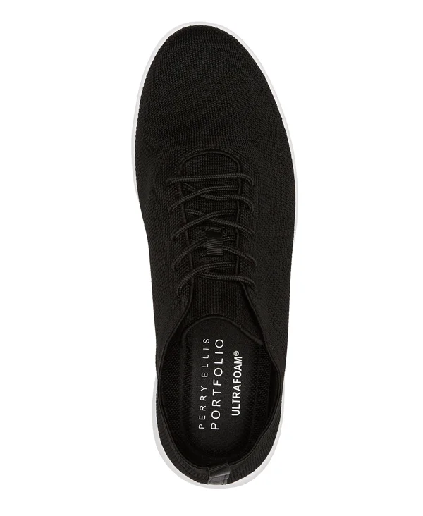 Perry Ellis Men's Tread Sneakers in Black - Size 11.5, Solid, Regular