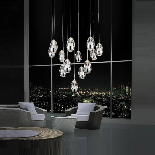 CWI Lighting Cube 3 Light Chandelier - Chrome