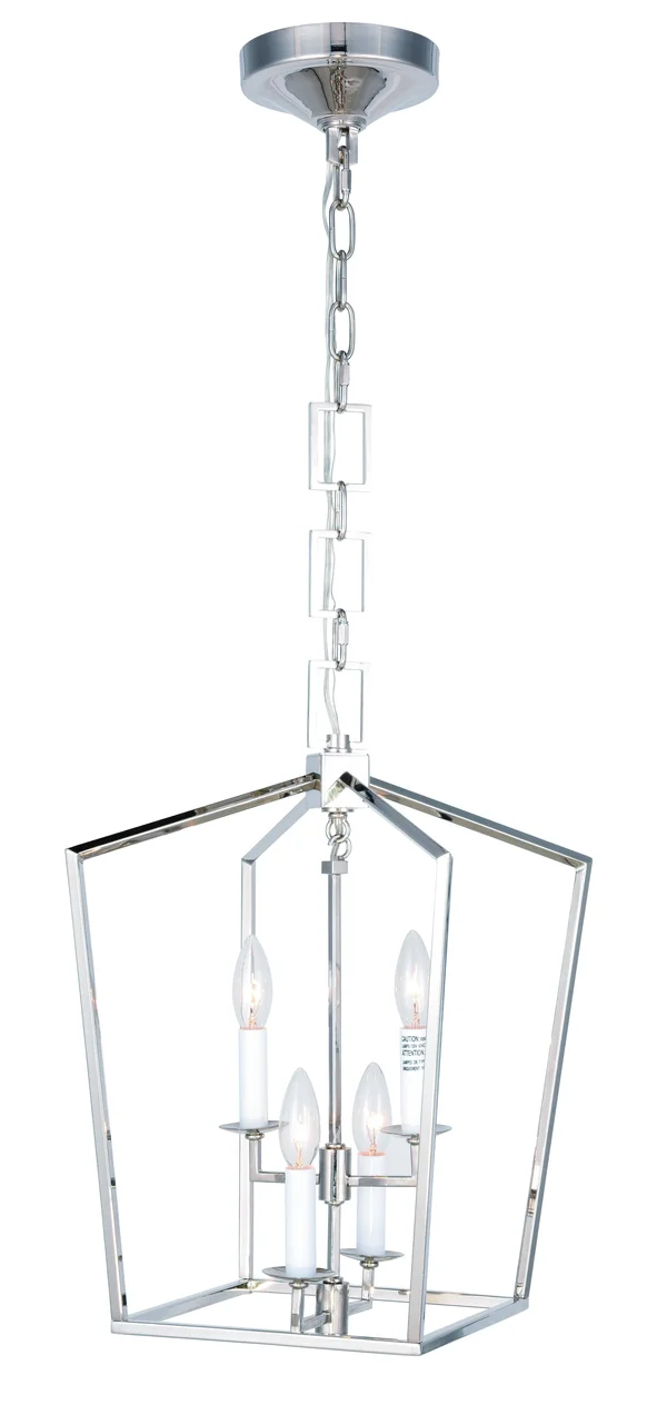 Elegant Lighting 1512D17PN Denmark 4 Light Polished Nickel Pendant