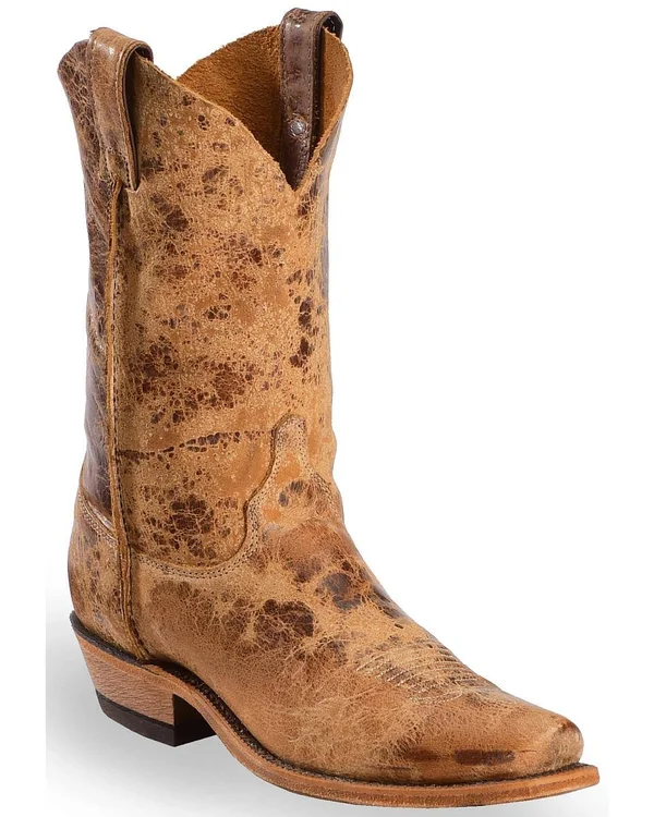 Justin Men's Cracked Bent Rail Tan Road Western Boots