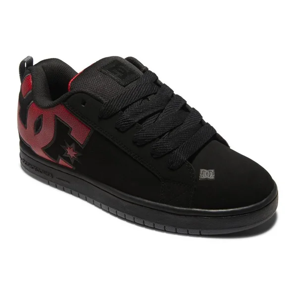 DC Court Graffik Men's Skate Shoes Black/Red Print : 12 D - Medium