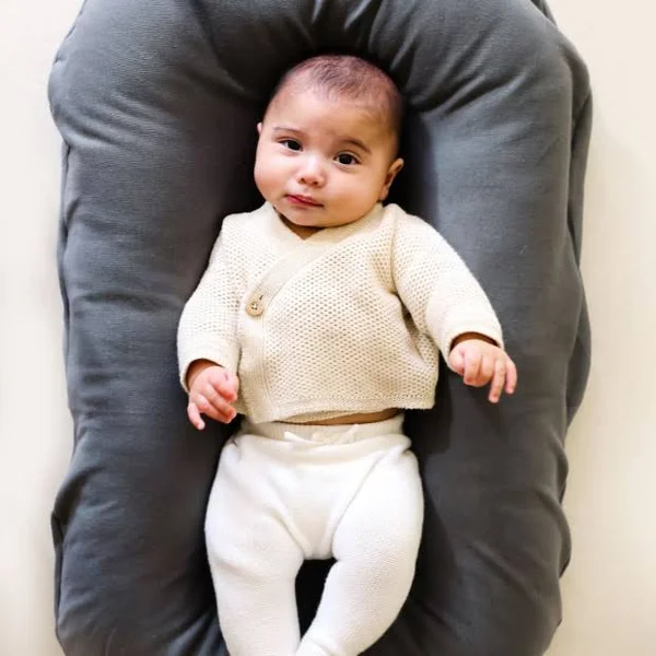 Snuggle Me Assembled Lounger in Sparrow - 100% Organic Cotton