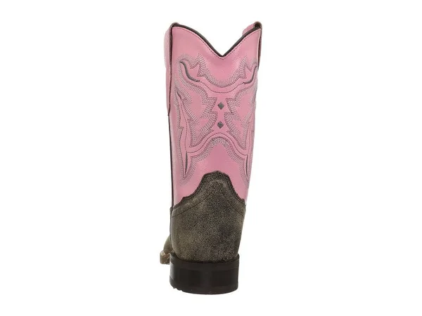 Old West Children's Broad Round Toe Boots - Vintage/Pink