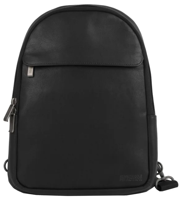 Kenneth Cole - Colombian Leather 10.2in Backpack Sling Black