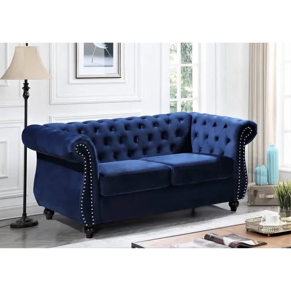 Antoinette Chesterfield Loveseat - Black