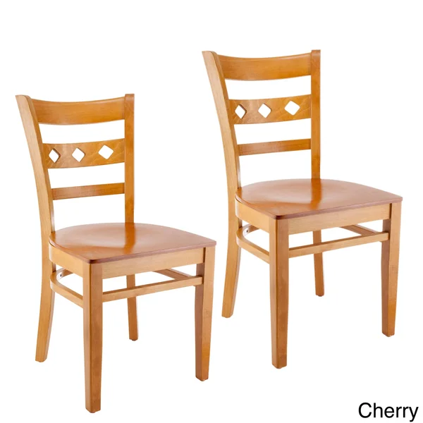 Diamond Side Chair in Natural with Wood Seat (Set of 2)