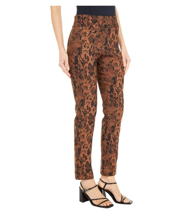 Pull-On Ankle Pants Brown Python, 14