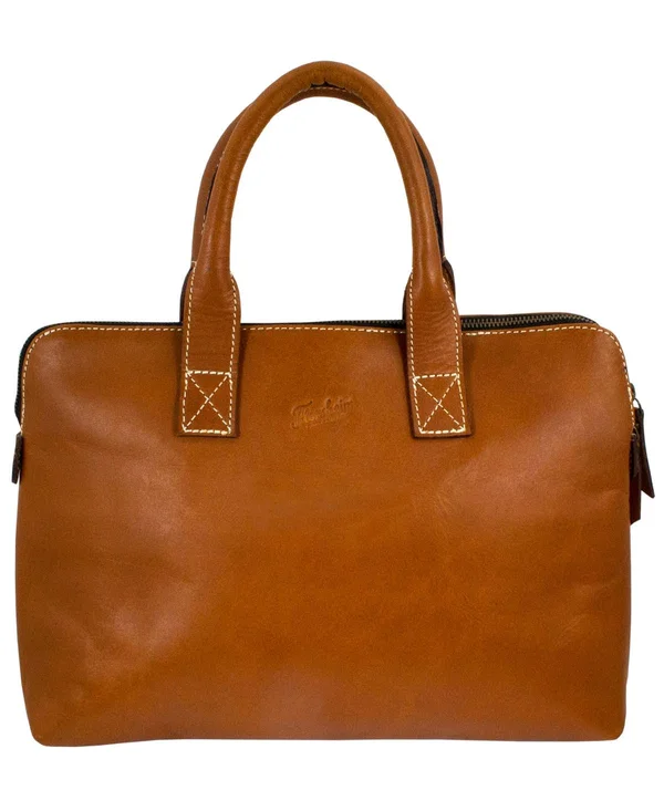 Florsheim Maurice Hard Waxed Leather Laptop Sleeve Bags Cognac : One Size