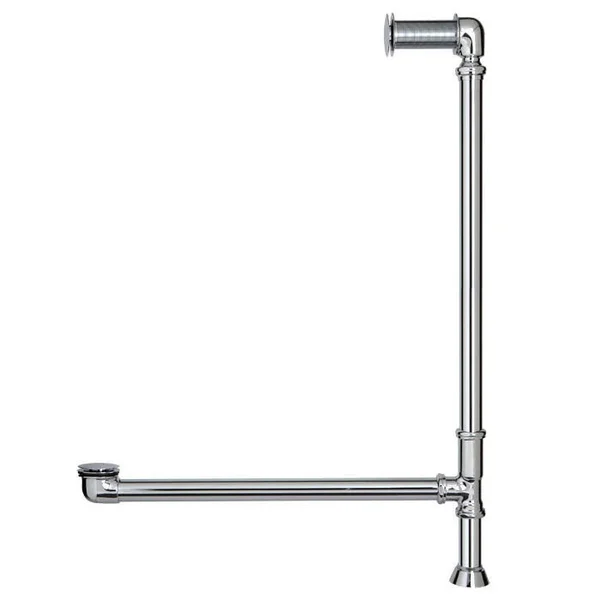 Signature Hardware 921385-425 Pop-Up Tub Drain with Swivel Head and Press and Seal Overflow - 4-1/4x22 Thread Chrome Accessory T