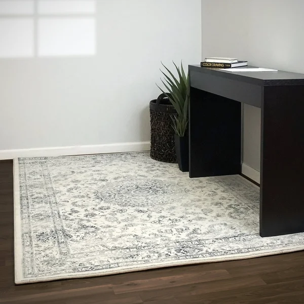 Dynamic Rugs Ancient Garden 57109 2&7x22 x 4&7x22 Oval Cream Area Rug