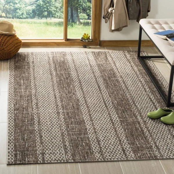 Safavieh Courtyard CY8736-36312 6&7x22 x 6&7x22 Round Light Beige, Light Brown Area Rug