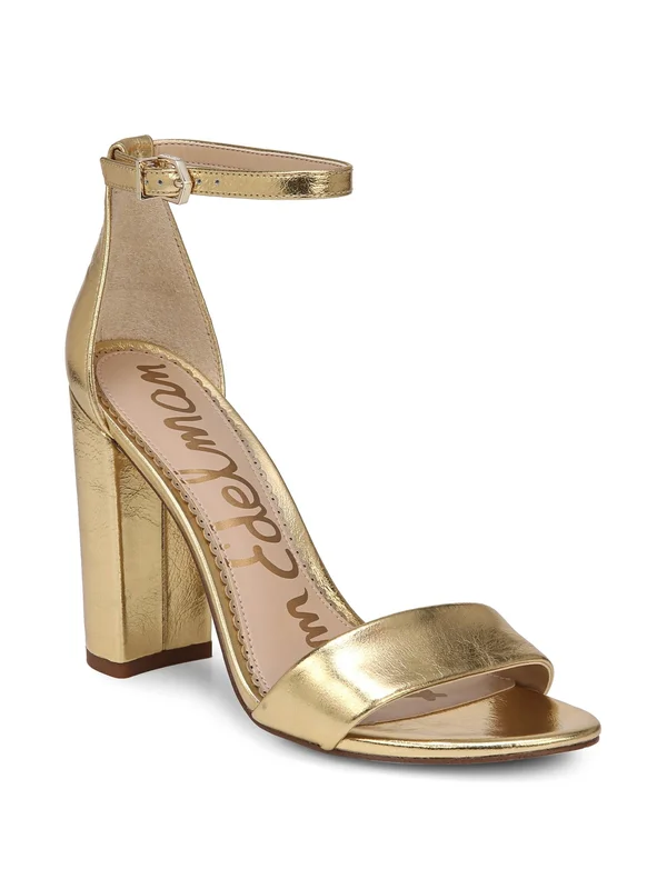Women's Sam Edelman Yaro Ankle Strap Sandal, Size 9.5 M - Metallic