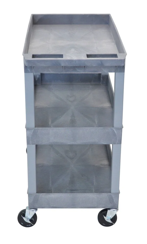 Luxor 3-Shelf Tub Cart, Gray