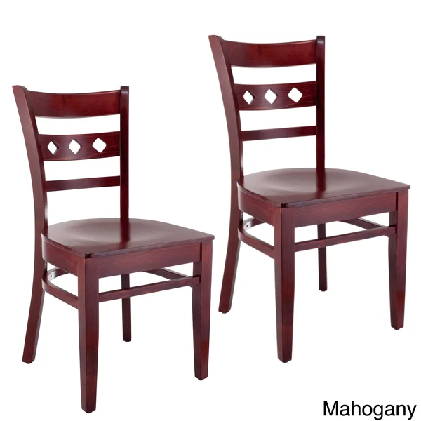 Diamond Side Chair in Natural with Wood Seat (Set of 2)