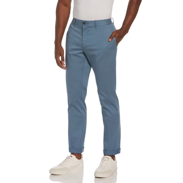 Original Penguin Men's Premium Slim Fit Stretch Chino Pants in Copen Blue, Size 31 x 32, Cotton/Elastane