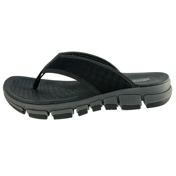 Skechers Men's Relaxed Fit Ridgewell Sandgo Flip Flop, Black