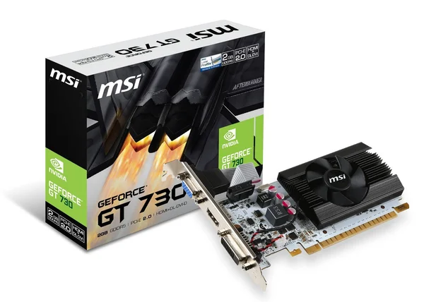 MSI GeForce GT 730 K-2GD5LP/OC Low Profile Graphics Card - 2 GB GDDR5 - 64-bit - 1006 MHz, 141.0 x 69.0 x 29.0 mm