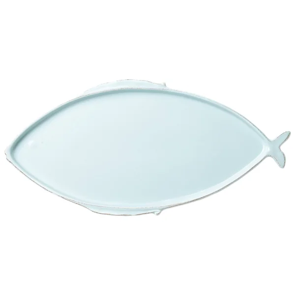 Vietri Lastra Fish Aqua Large Oval Platter