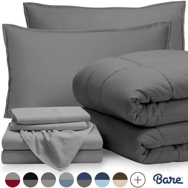 Premium 1800 Series Microfiber Bed in A Bag by Bare Home - Size: Full-XL, Blue