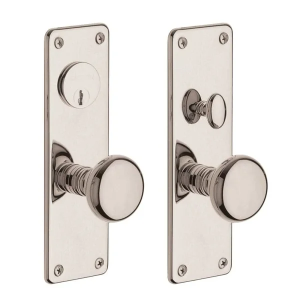 Baldwin 6551055DBLC Reading Double Cylinder Mortise Handleset Trim Set in Lifetime Polished Nickel