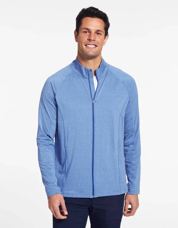 UPF 50+ Sun Protective Essential Full Zip Jacket for Men - Solbari Light Grey